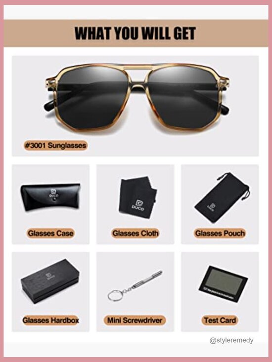 Polarized Square Aviator Sunglasses with Double Bridge TR90 Frame main image 4